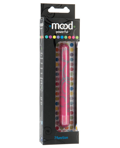 Mood Bullet Vibrator Pink Swirled Design Powerful 7 Functions Waterproof for Discreet Pleasure