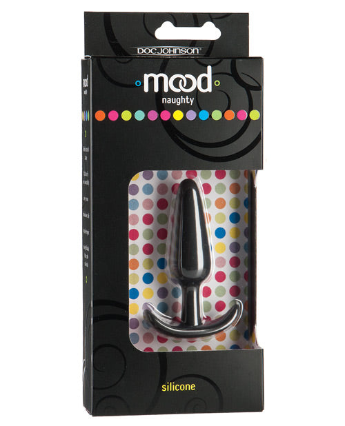 Mood Anal Products Small Velvet-Touch Silicone Plug with Curved Base for Comfortable Beginners' Anal Play