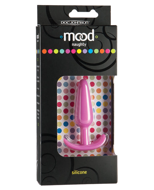 Mood Anal Plug Small Velvet-Touch Silicone Tapered Tip Curved Base for Comfortable Anal Play
