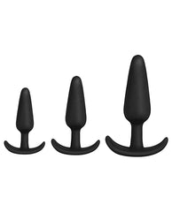 Mood Naughty 1 Anal Trainer Set in Black Silicone – Set of 3 Butt Plugs