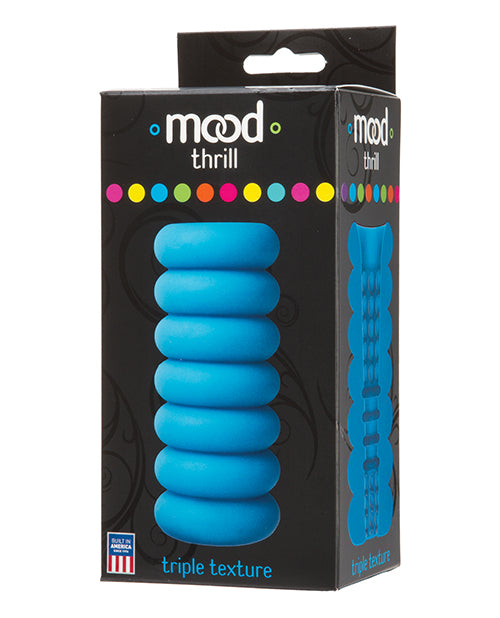 Mood ULTRASKYN Stroker Blue Triple-Texture Handheld Masturbator for Lifelike Sensations and Versatile Stimulation