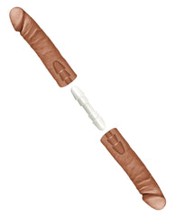16 Inch Double-Ended Realistic Dong in Caramel with Vac-U-Lock System