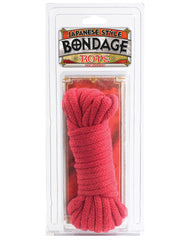 Doc Johnson Japanese style bondage rope red cotton soft 32ft for comfortable restraint and creative bondage