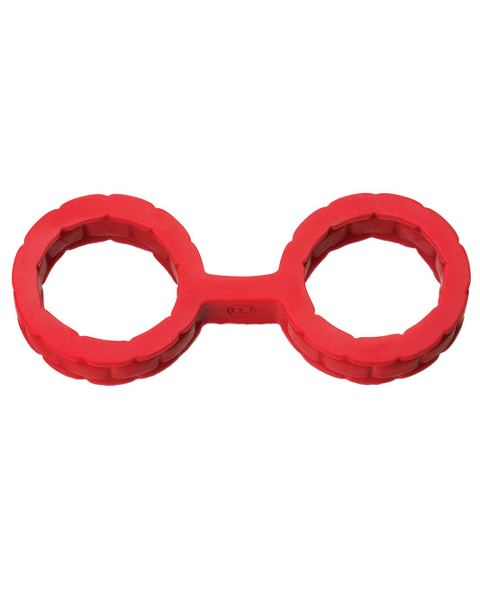 Japanese Bondage Silicone Cuffs Small - Red with Molded No-Metal Design