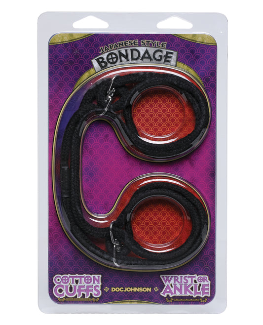 Doc Johnson Cotton Rope Bondage Cuffs Soft Adjustable Slip-Ring Design for Comfortable Wrist or Ankle Restraint