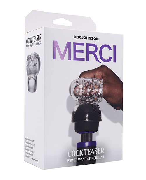 Merci Massage Product Clear Wand Attachment with Textured Nubs and Snug Fit for Enhanced Stimulation