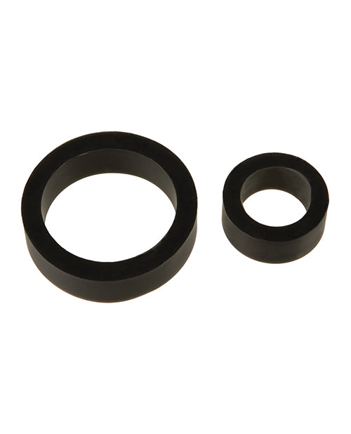 TitanMen Silicone Cock Rings Double Pack in Black with Dual Sizes