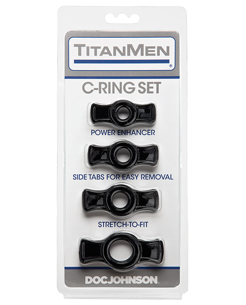 Titanmen Cock Ring Set Flexible Silicone with Easy-Grip Tabs for Penis Enhancement and Comfortable Fit