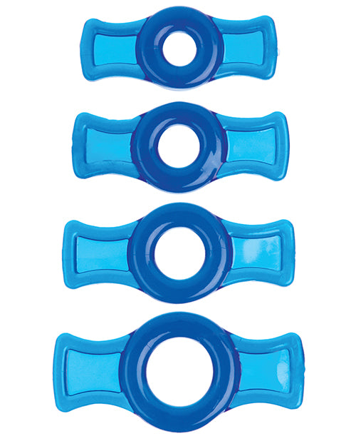 Titanmen Blue Cock Ring Set with Stretch Fit and Easy Tabs