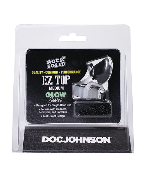 Rock Solid Glow-in-the-Dark Topper Cap with Leak-Proof and One-Hand Operation for Convenient Storage