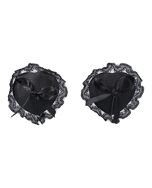 In A Bag nipple pasties vegan leather black lace reusable adhesive for stylish lingerie layering