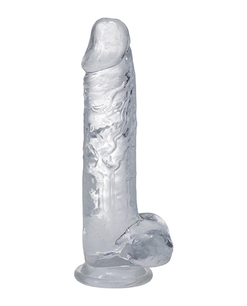 In A Bag Dongs & Dildos 8-Inch Clear Dong with Textured Veins and Suction Cup for Lifelike Hands-Free Pleasure