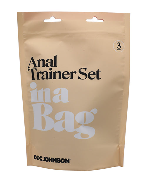 Anal Trainer Set with Three Graduated Sizes in Black Silicone