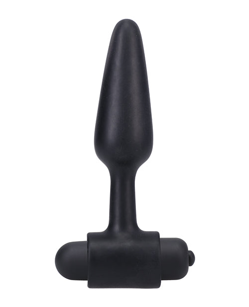 In A Bag Anal Products Black 4-inch Vibrating Silicone Plug with Beginner Design for Gentle Anal Stimulation