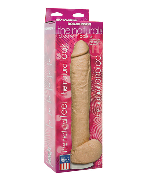 The Naturals Dongs & Dildos Realistic Flesh 12 Inch Dong with Sculpted Balls for Authentic Sensations