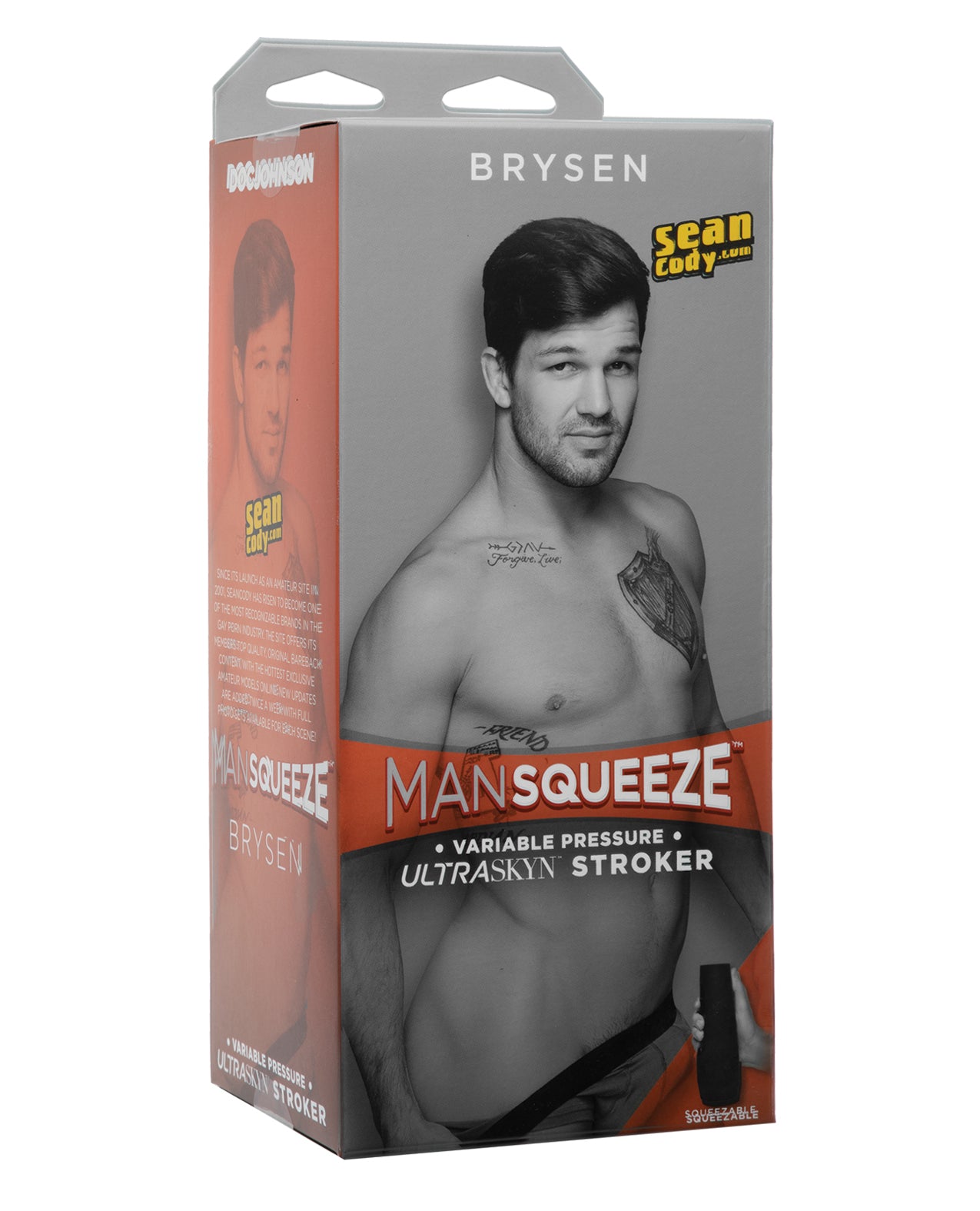 Man Squeeze ULTRASKYN Ass Stroker molded Brysen textured pressure-control for realistic male pleasure