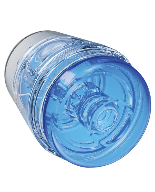 Crystal Blue Transparent Main Squeeze Pop Off Optix Male Masturbator