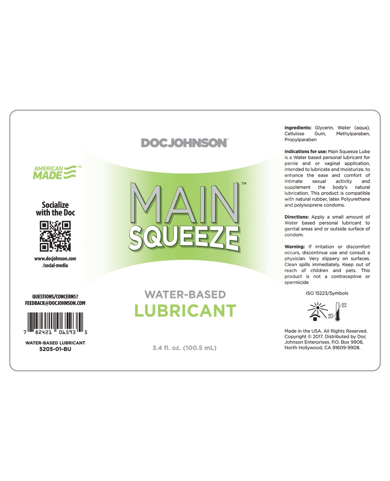 Main Squeeze Water-Based Lubricant with Precision Nozzle – 3.4 oz