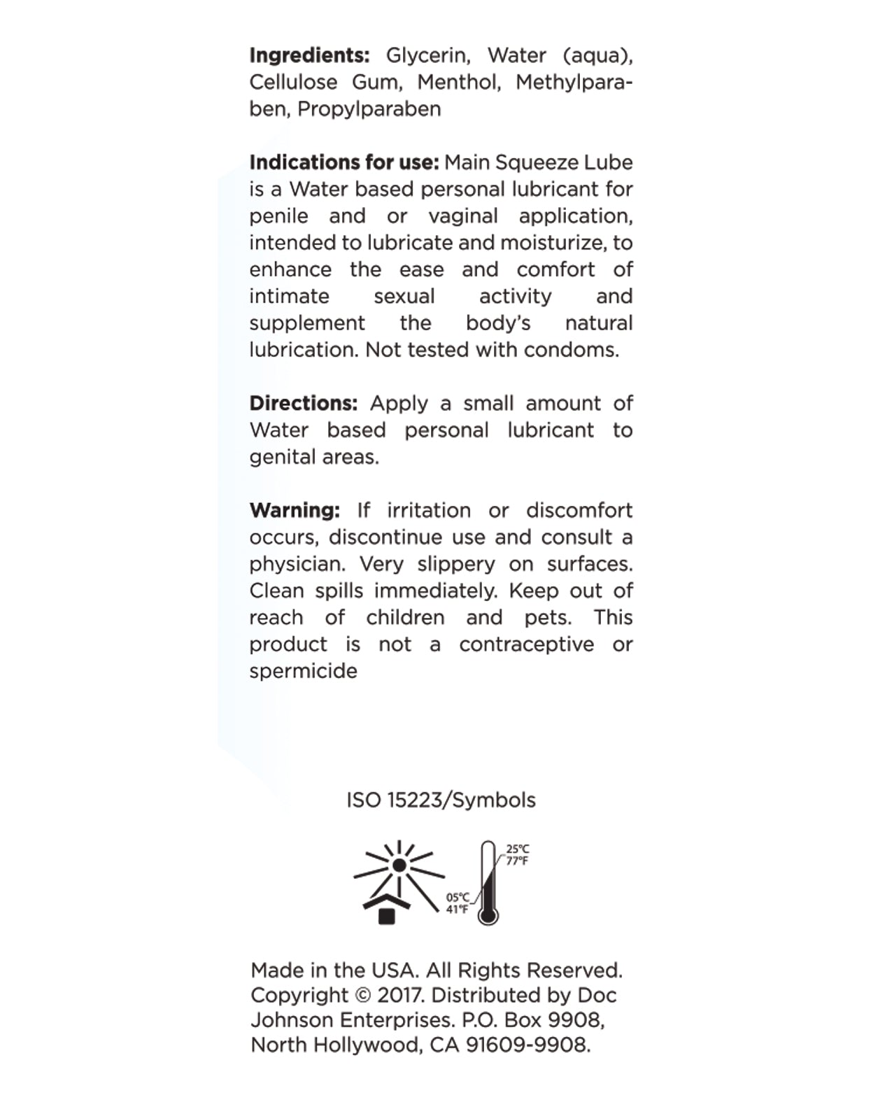 Main Squeeze Cooling Tingling Water-Based Lubricant with Precision Nozzle - 3.4 oz