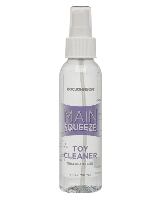 Main Squeeze Toy Cleaner 4 oz Spray Bottle Triclosan-Free Formula for Safe Adult Toy Hygiene