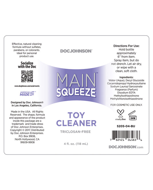 Main Squeeze Hygienic Toy Cleaner 4 oz Spray Bottle