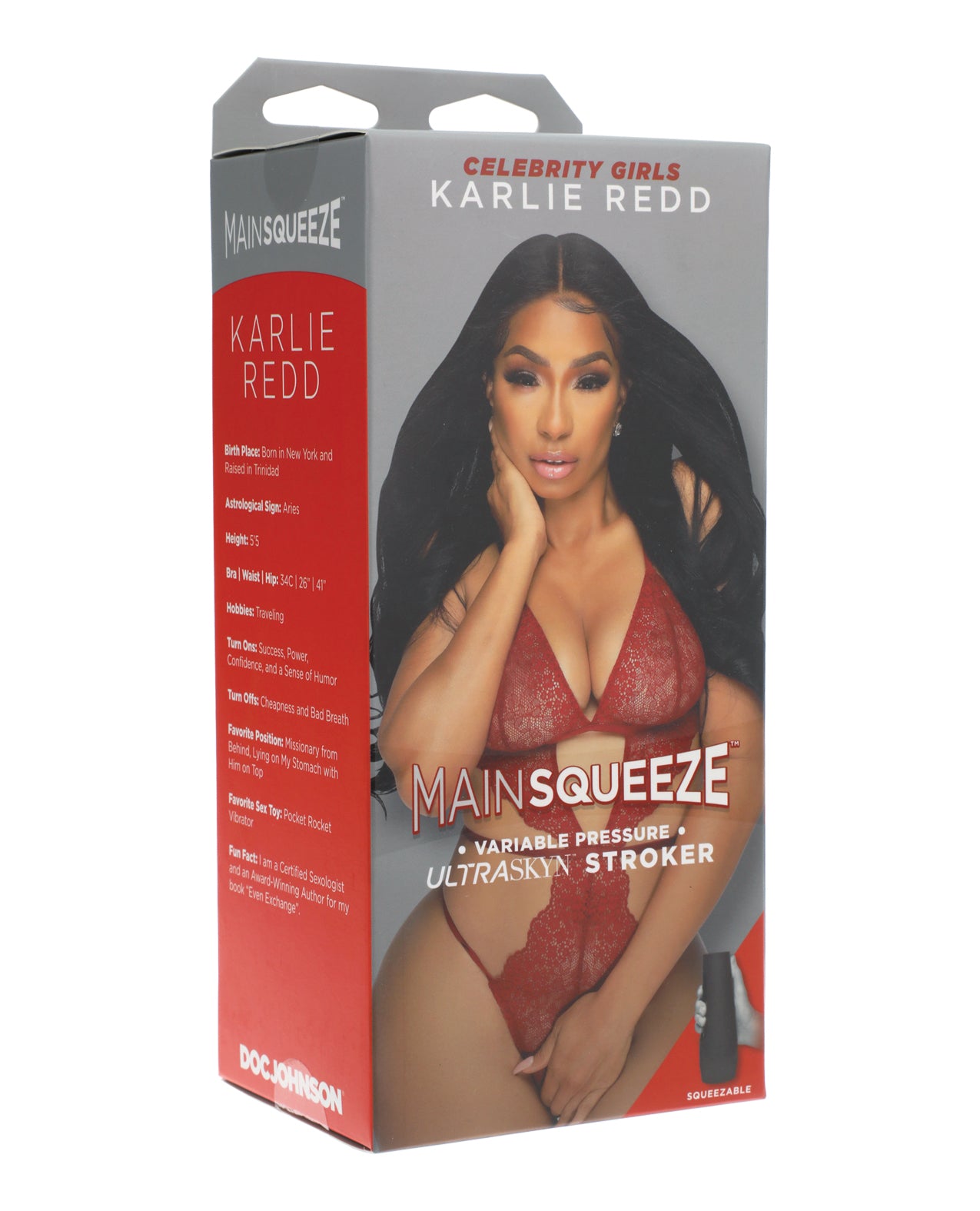 Main Squeeze Male Masturbator Karlie Redd ULTRASKYN Adjustable Suction Textured Sleeve for Realistic Sensation