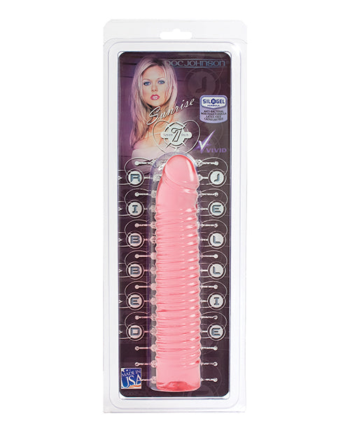 Vivid Dongs & Dildos Pink Ribbed Jelly Dong with Realistic Head for Enhanced Stimulation