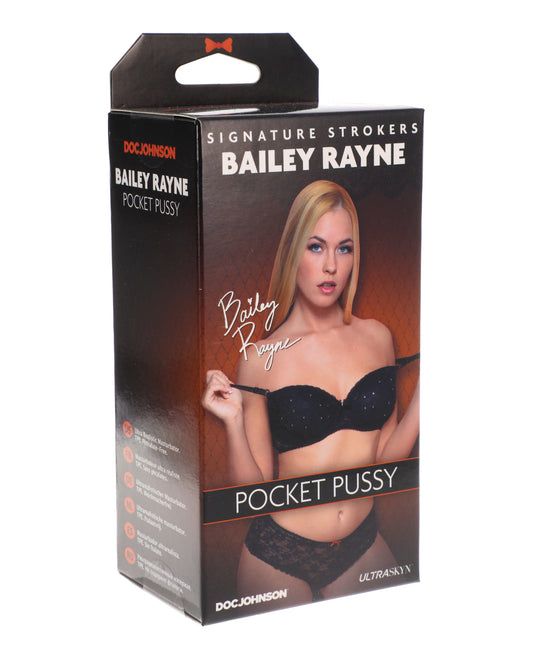 Signature Strokers Pocket Pussy ULTRASKYN Lifelike Textured Stroker Molded from Bailey Rayne for Realistic Solo Pleasure