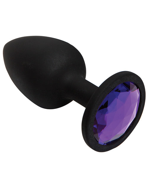 Small Purple Gem Anal Plug in Black Silicone – Booty Bling