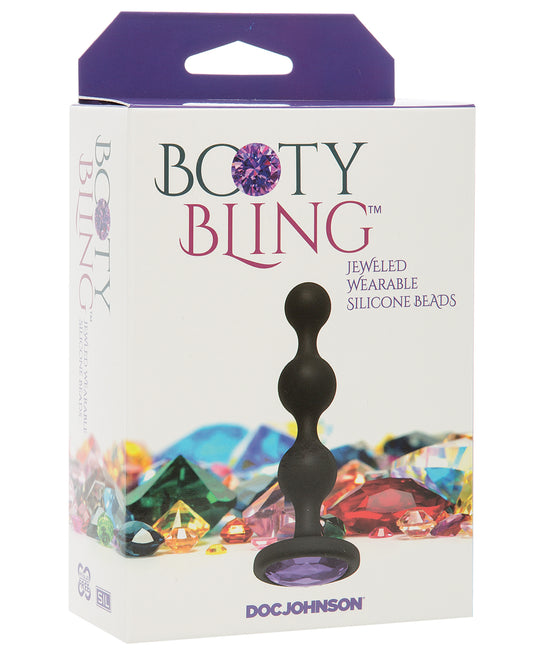 Booty Bling Anal Plug Silicone Beads Sparkling Jewel Base for Comfortable Wear