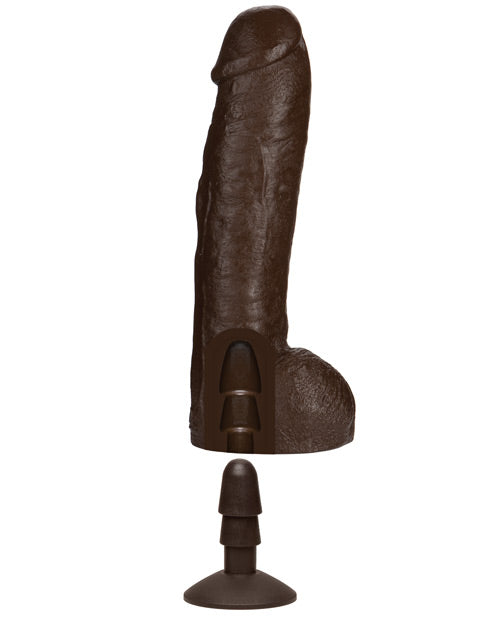 Bam Realistic Dong with Suction Cup Base – Extra-Large Brown Dildo