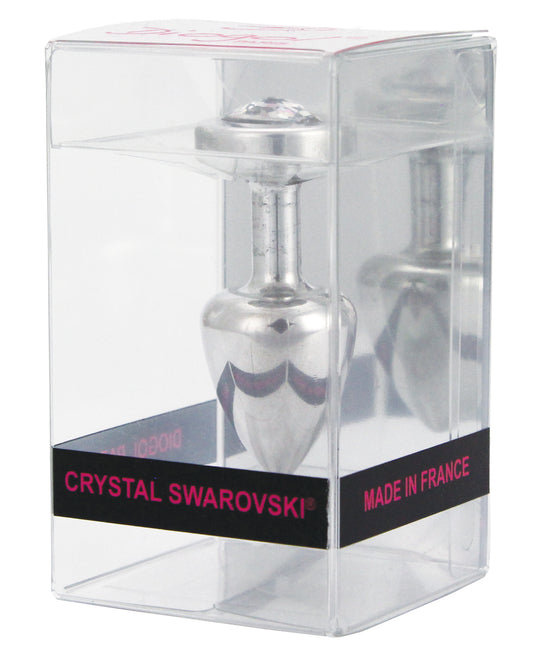 Silver Butt Plug with Swarovski Crystal – 25mm Luxury Anal Plug