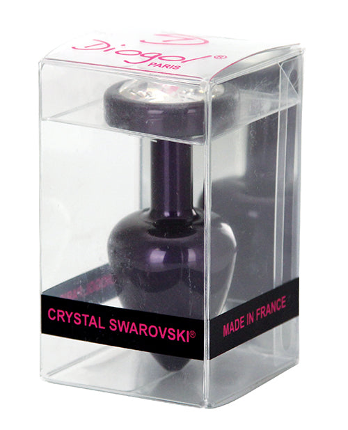 Diogol Anni Round Purple Butt Plug with Swarovski Crystal - 35mm