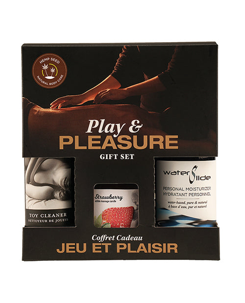 Earthly Body Setting The Mood Gift Set with Personal Moisturizer, Edible Massage Candle, and Toy Cleaner for Sensual Intimate Care