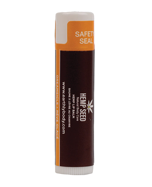 Earthly Body Lip Balm Stick with Dreamsicle Scent and Natural Hemp Seed Oil for Moisturizing Lip Care