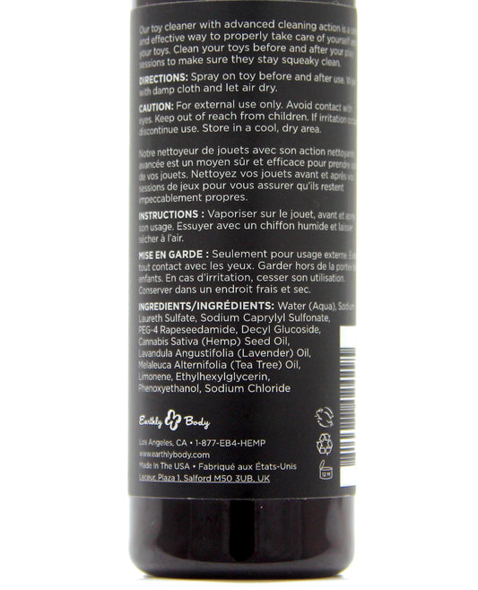 Earthly Body Hemp Seed Toy Cleaner with Natural Oils – 4 oz Spray