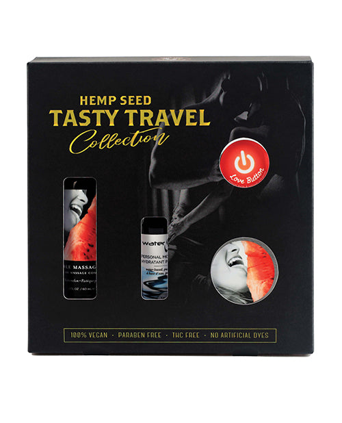 Earthly Body Setting The Mood Tasty Travel Gift Set with Edible Massage Oil and Arousal Balm for Romantic Getaways