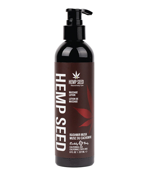 Earthly Body Massage Lotion Hemp Seed Oil Kashmir Musk Scent for Nourishing Relaxation