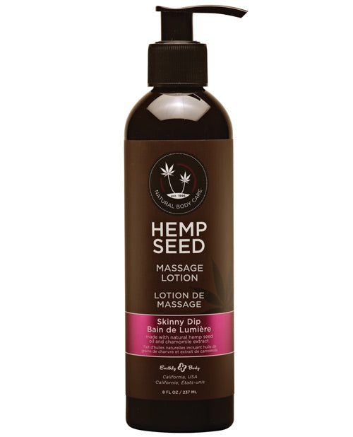 Earthly Body Massage Lotion with Hemp Seed Oil and Skinny Dip Vanilla Cotton Candy Scent for Nourishing Skin Massage