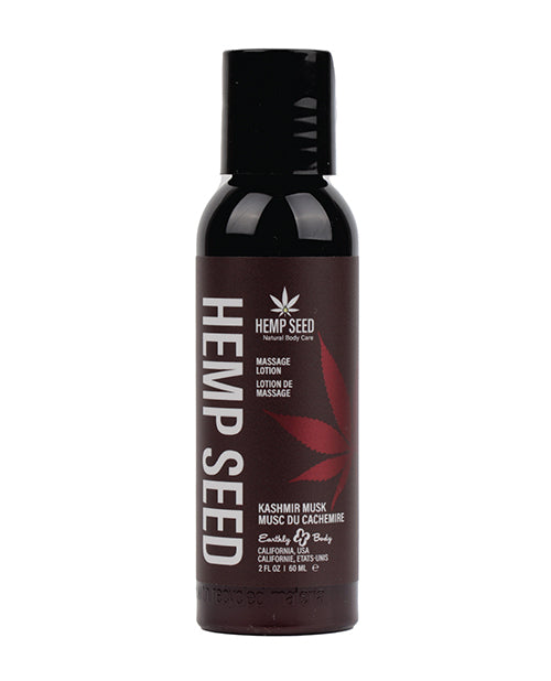 Earthly Body Massage Lotion Kashmir Musk Scent with Hemp Seed Oil and Smooth Glide for Relaxing Massage