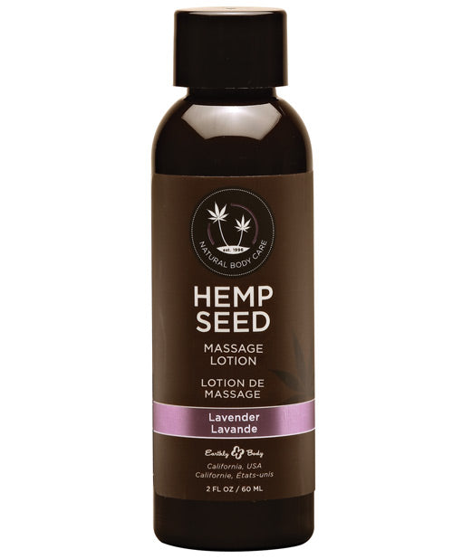 Earthly Body Massage Lotion with Lavender Hemp Seed Oil and Nourishing Extracts for Relaxing Aromatherapy