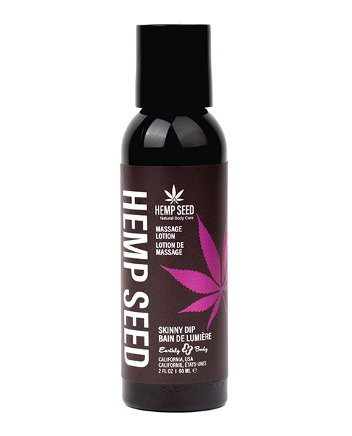 Earthly Body Massage Lotion Hemp Seed Oil Vanilla Cotton Candy Scent for Silky Skin Nourishment