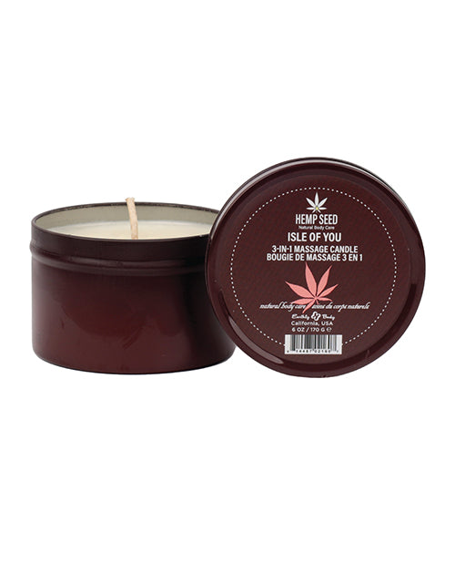 Earthly Body Setting The Mood Hemp Massage Candle with Natural Oils and Tuberose Scent for Relaxation and Skin Hydration