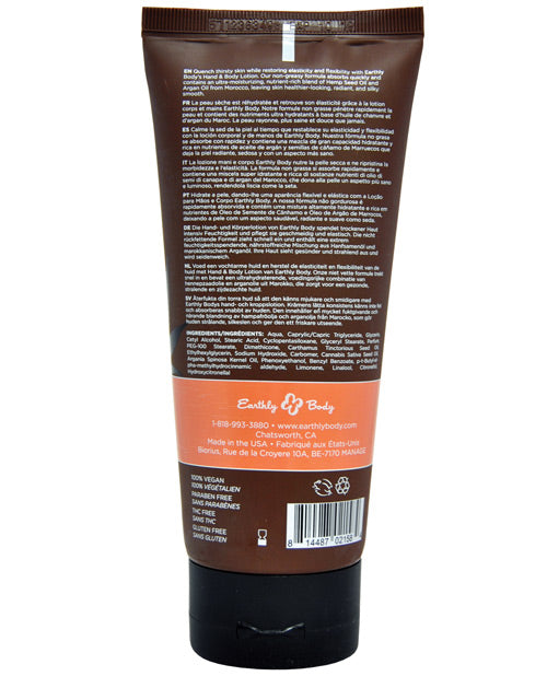 Earthly Body Hand & Body Lotion with Isle of You Scent – Hemp Seed Moisturizer, 7 oz Tube