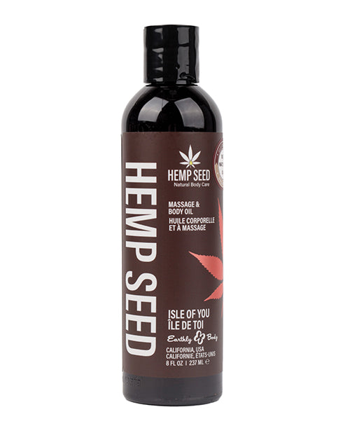 Earthly Body Massage Products Hemp Seed Oil Non-Greasy Slip with Isle of You Scent for Relaxing Massage