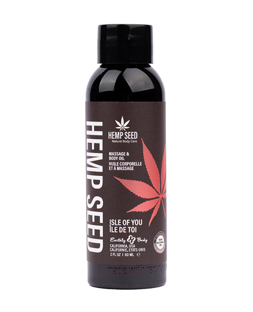 Earthly Body Massage Oil Botanical Hemp Seed Formula with Tuberose Citrus and Amber for Nourishing Skin Massage