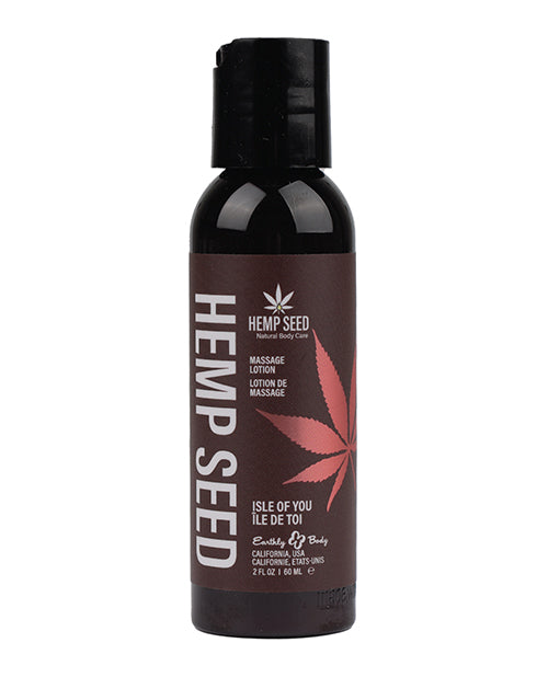 Earthly Body Massage Lotion with Hemp Seed Oil and Isle of You Scent for Relaxing Full-Body Massage