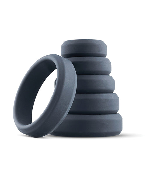 Cock Ring Sets - Boners Silicone Cock Ring Set Six Sizes Wide Flat Design for Penis Enhancement and Comfortable Wear