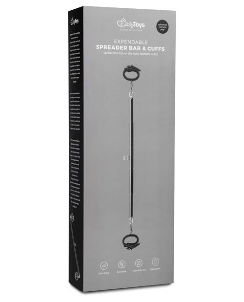 Easy Toys Bondage Restraint Adjustable Metal Spreader Bar with Removable Handcuffs for Secure Positioning