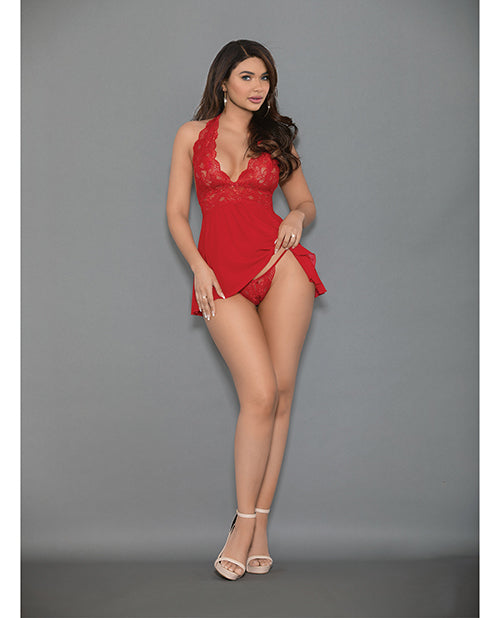 Euphoria Lingerie Shorty Babydoll Set Sheer Mesh Lace Design for Sensual Evenings
